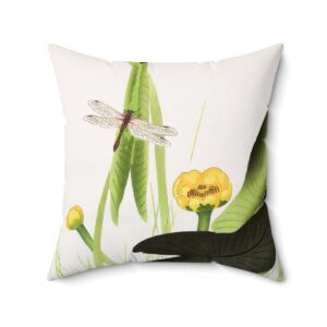 Ohara Koson Dragonfly & Lotus. Square Pillow J12-46