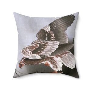 Ohara Koson Eagle Preying. Square Pillow J12-8
