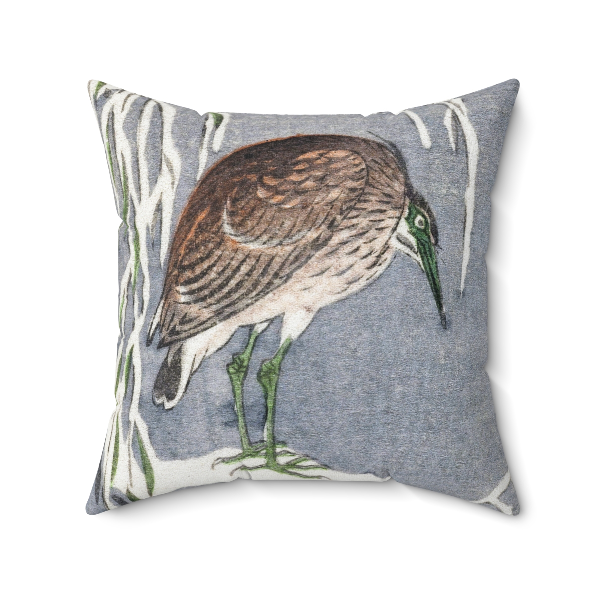 Ohara Koson Heron On Snowy Tree. Square Pillow J12-41
