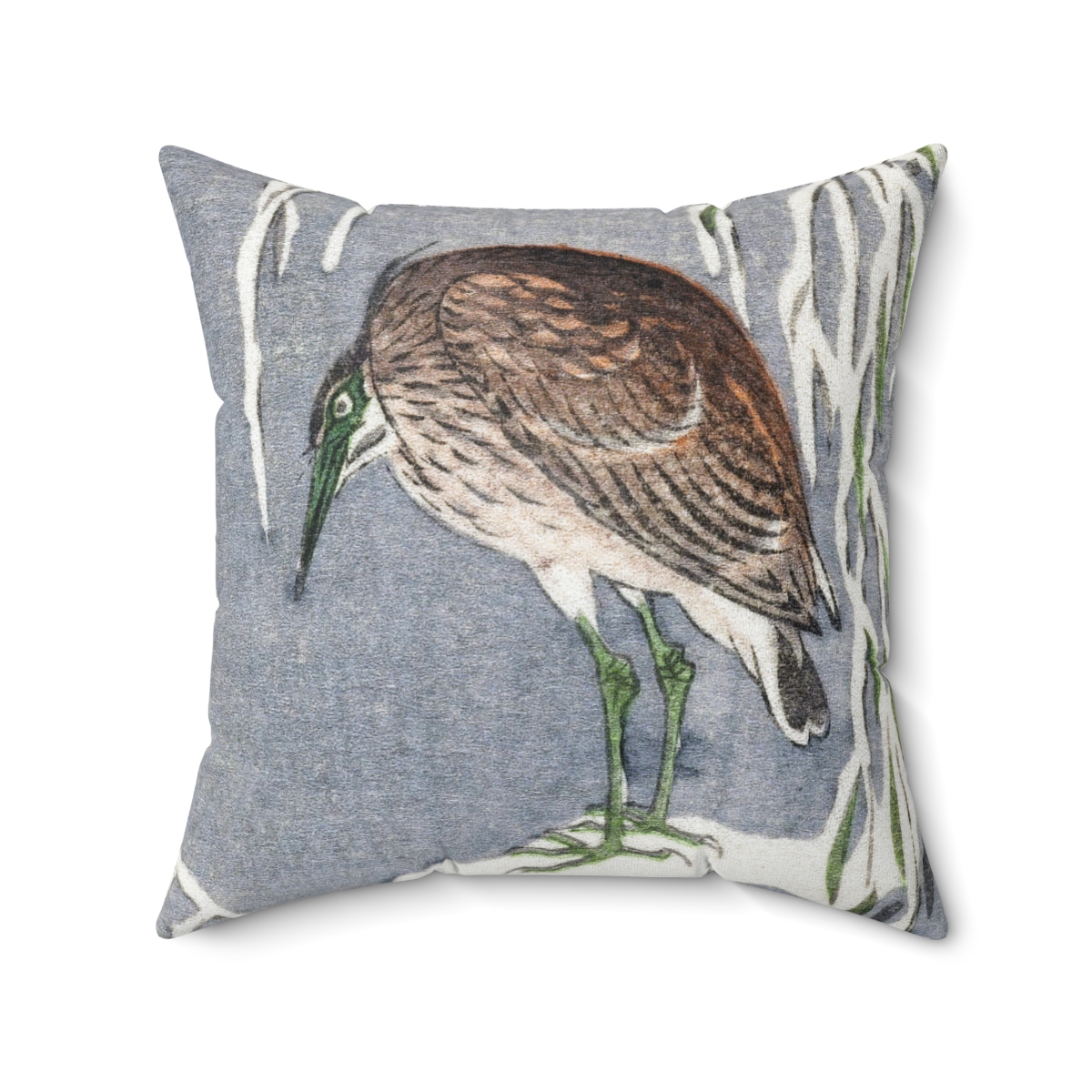 Ohara Koson Heron On Snowy Tree. Square Pillow J12-41 - Image 2