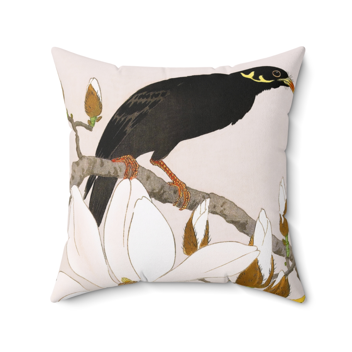 Ohara Koson Myna & Magnolia. Square Pillow J12-77
