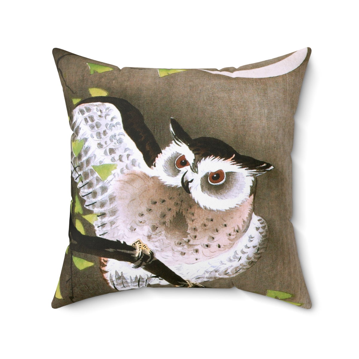 Ohara Koson Owl & Moon. Square Pillow J12-24