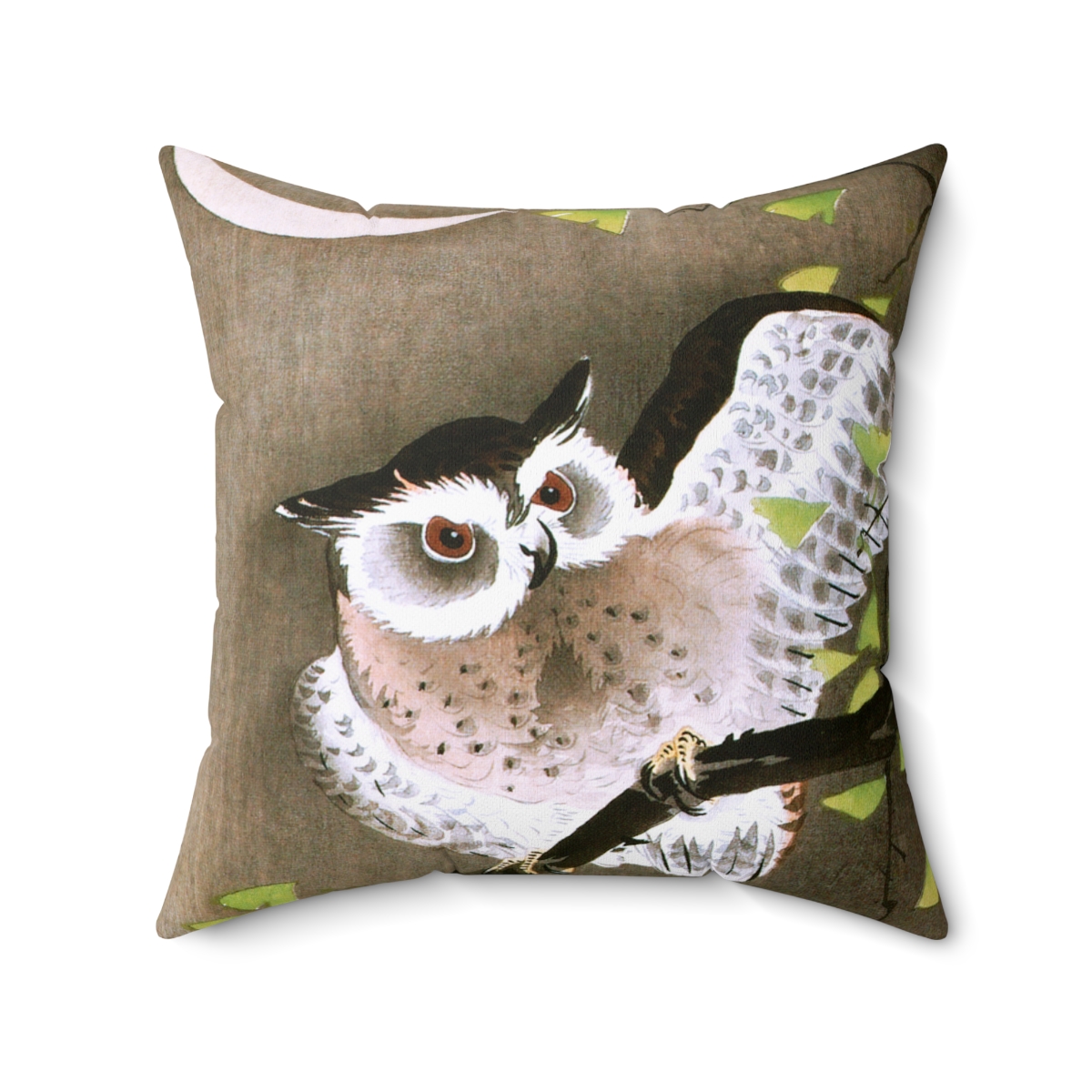 Ohara Koson Owl & Moon. Square Pillow J12-24 - Image 2