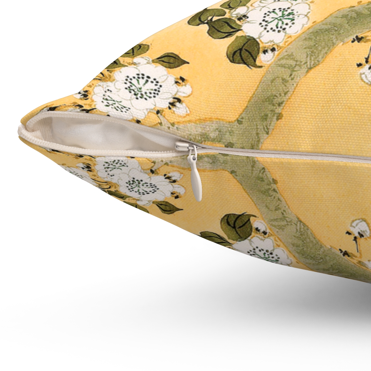 Ohara Koson Peacock on Cherry Blossom Tree. Square Pillow J12-39 - Image 3