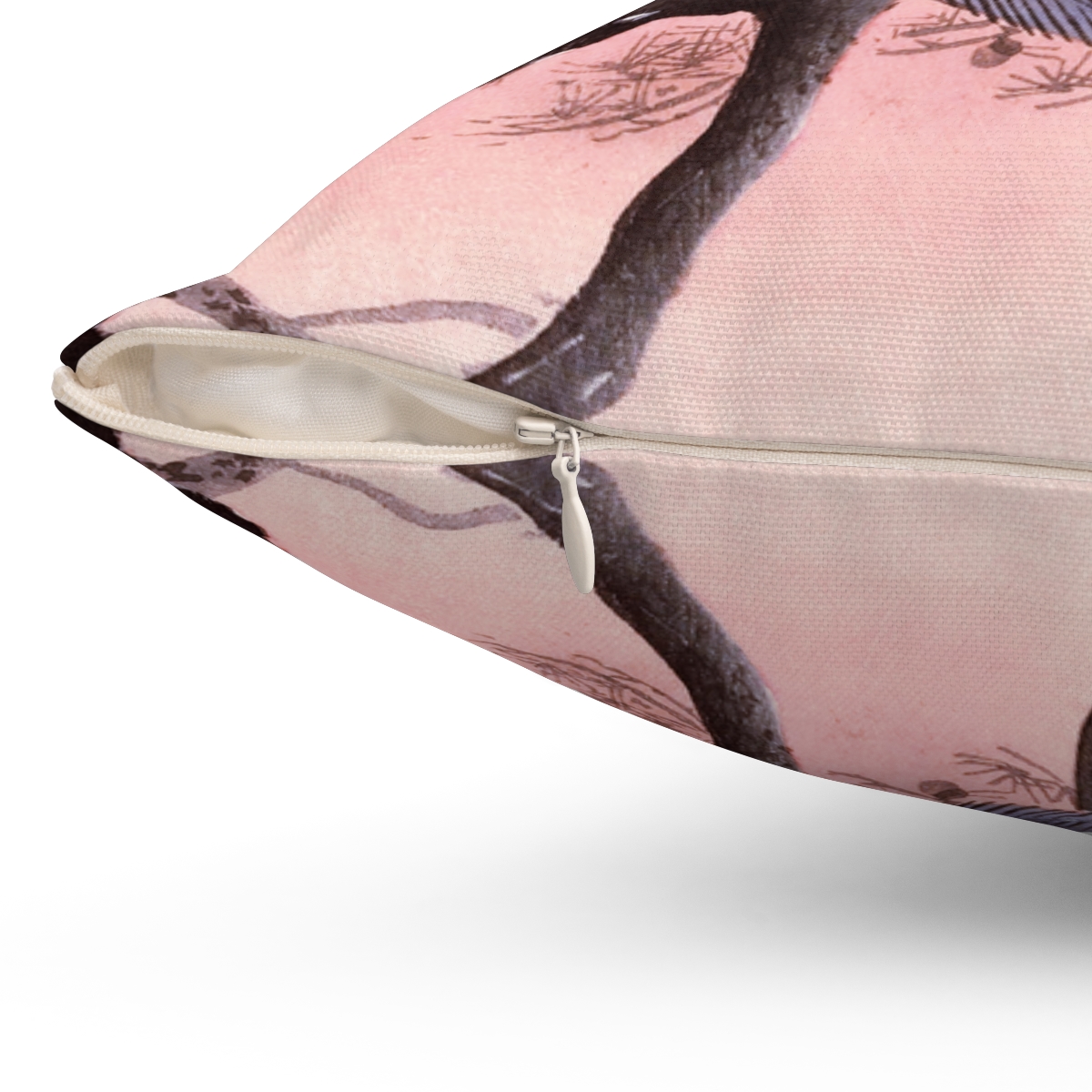 Ohara Koson Peacocks On Branch. Square Pillow J12-14 - Image 3