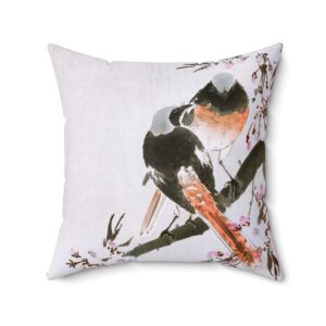 Ohara Koson Sable Red Tails. Square Pillow J12-16