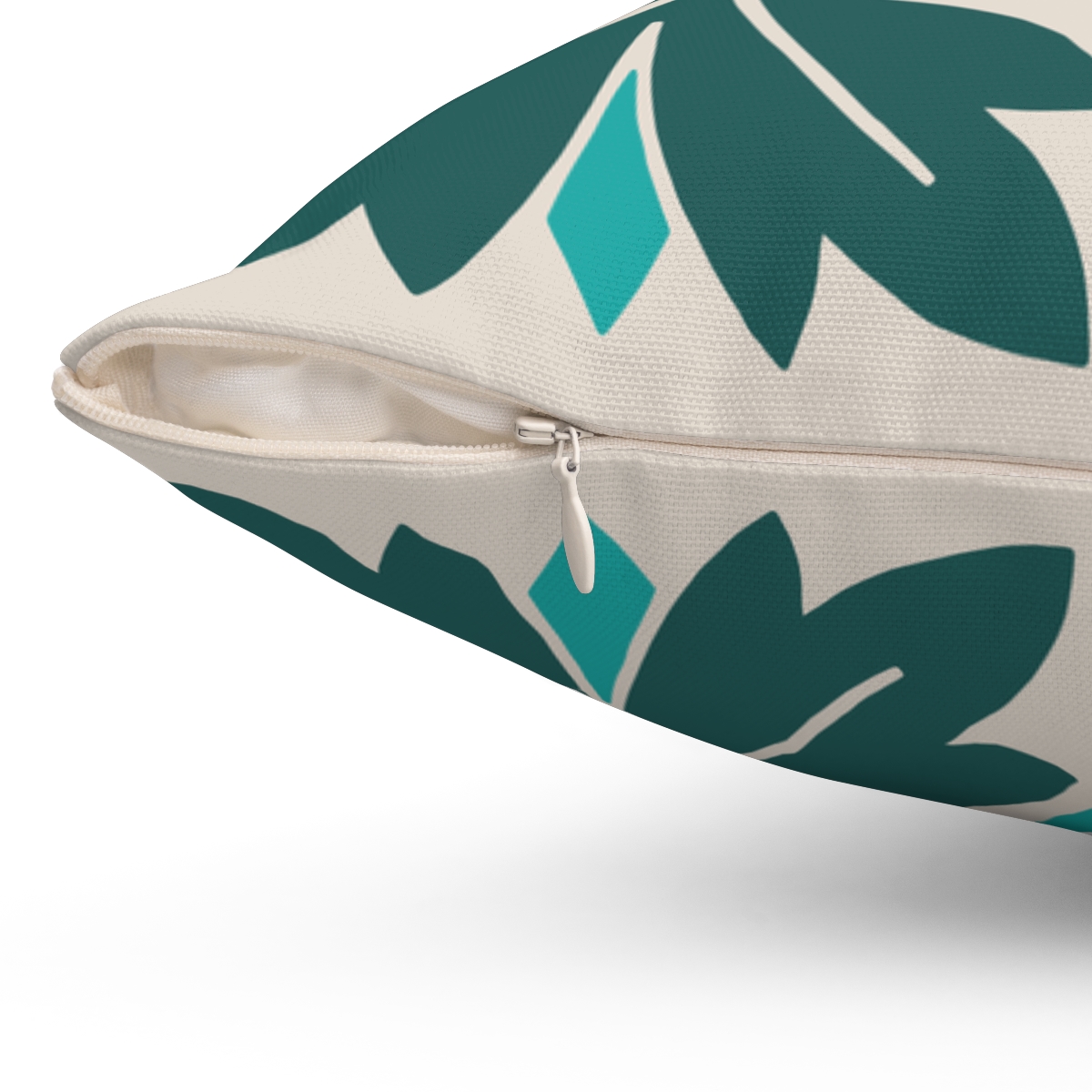 Petals & Leaves Pattern in Multicolor. Square Pillow, 74156-6b - Image 3