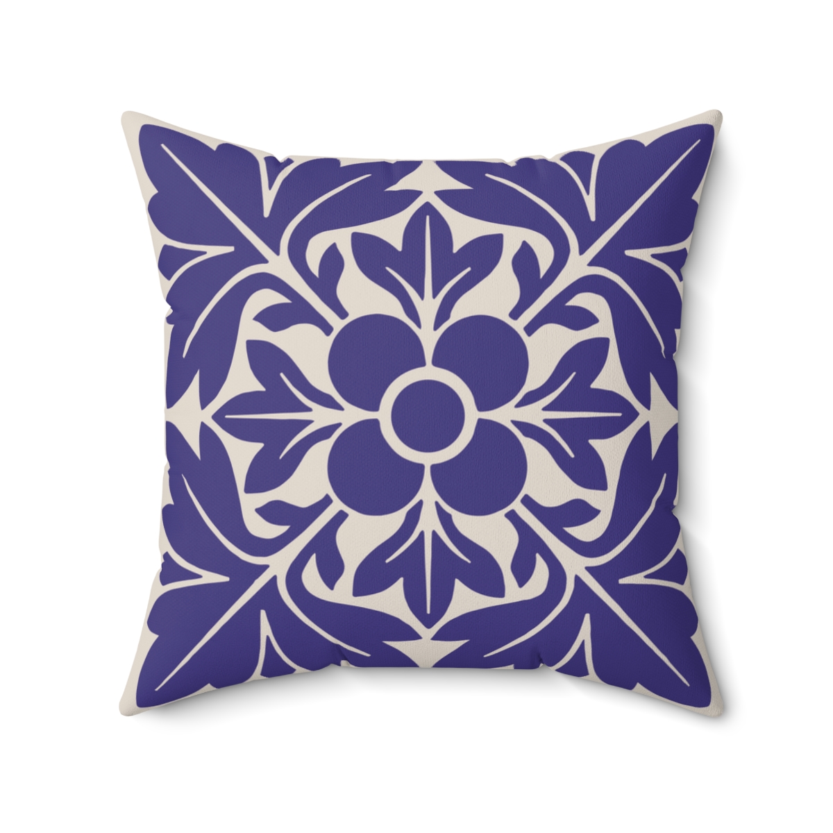 Petals & Leaves Pattern In Purple. Square Pillow, 74156-6f