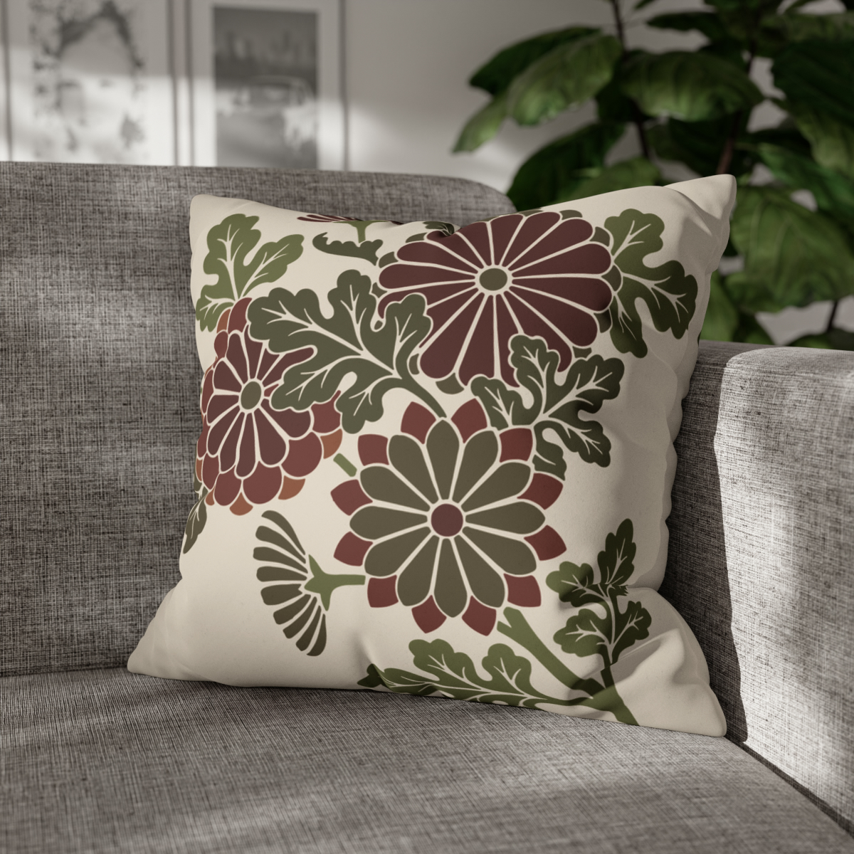 Retro Floral Pattern 4,  Pillow Case 74150-4a - Image 4