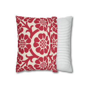 Blossoms & Leaves Pattern in Red - Pillow Case