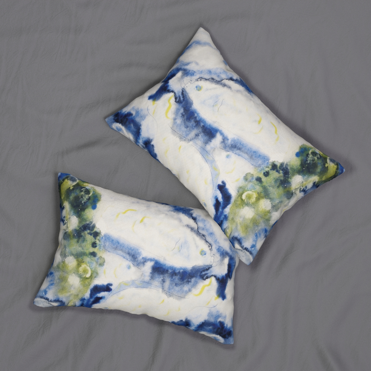 Blue Fish Lumbar Pillow  S3-3 - Image 4