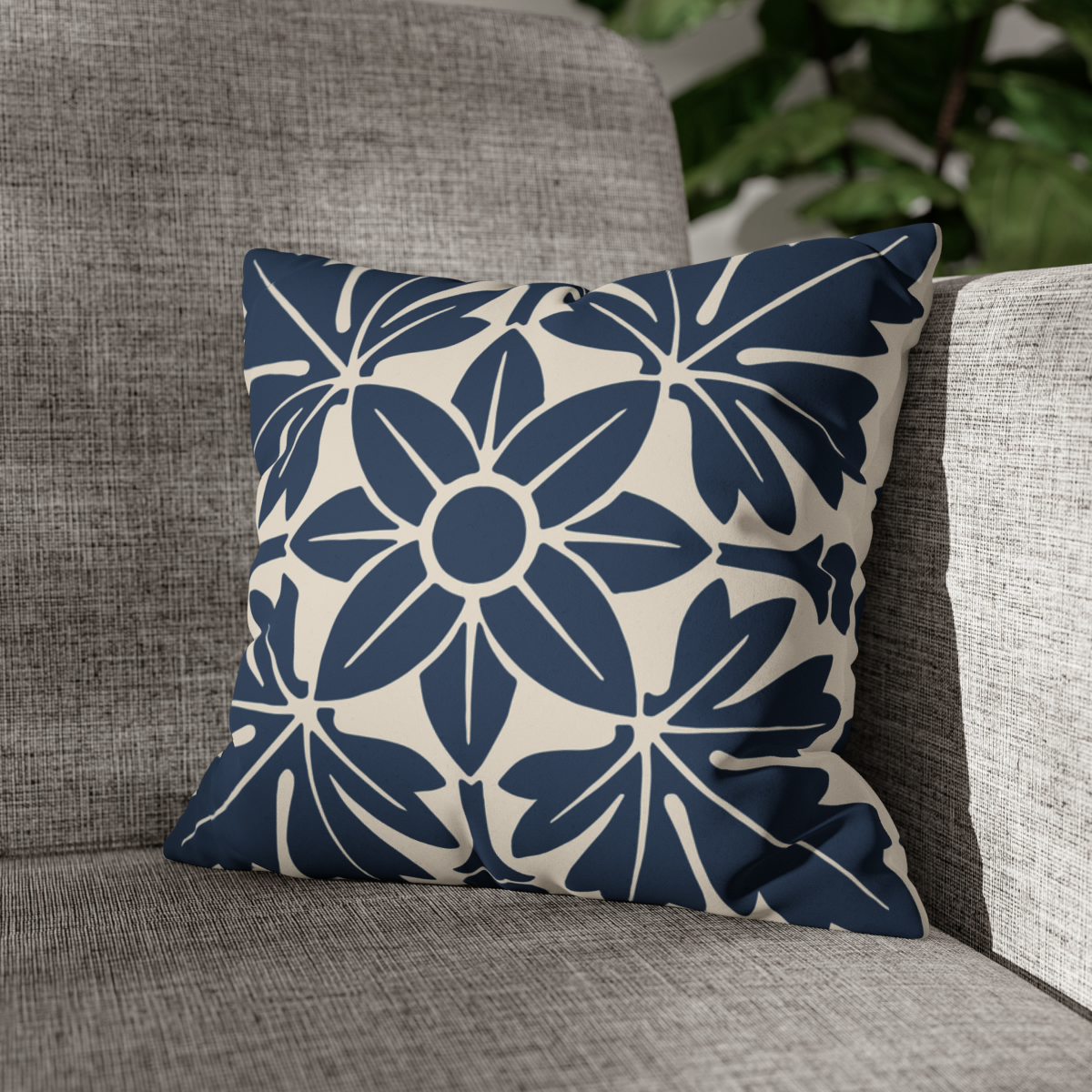 Floral Pattern In Blue.  Pillow Case  74156-1c - Image 4