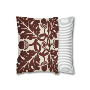 Flower & Foliage Pattern In Brown - Pillow Case