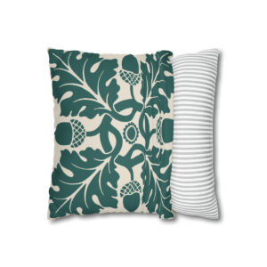 Flower & Foliage Pattern In Green - Pillow Case