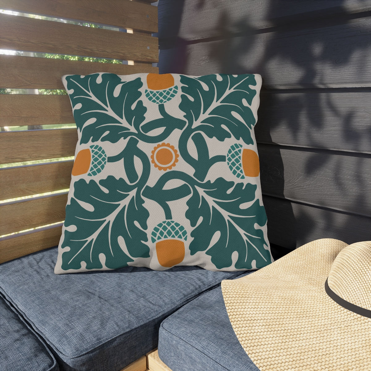 Flower and Foliage Pattern In Multicolor - Outdoor Pillow - Image 2