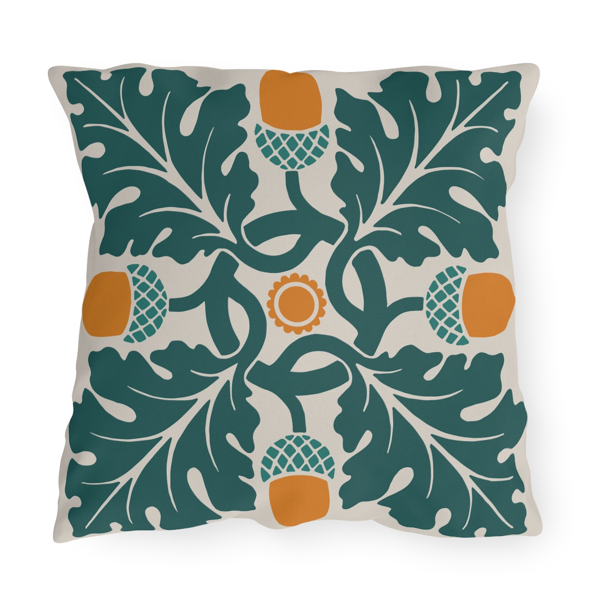 Flower and Foliage Pattern In Multicolor - Outdoor Pillow