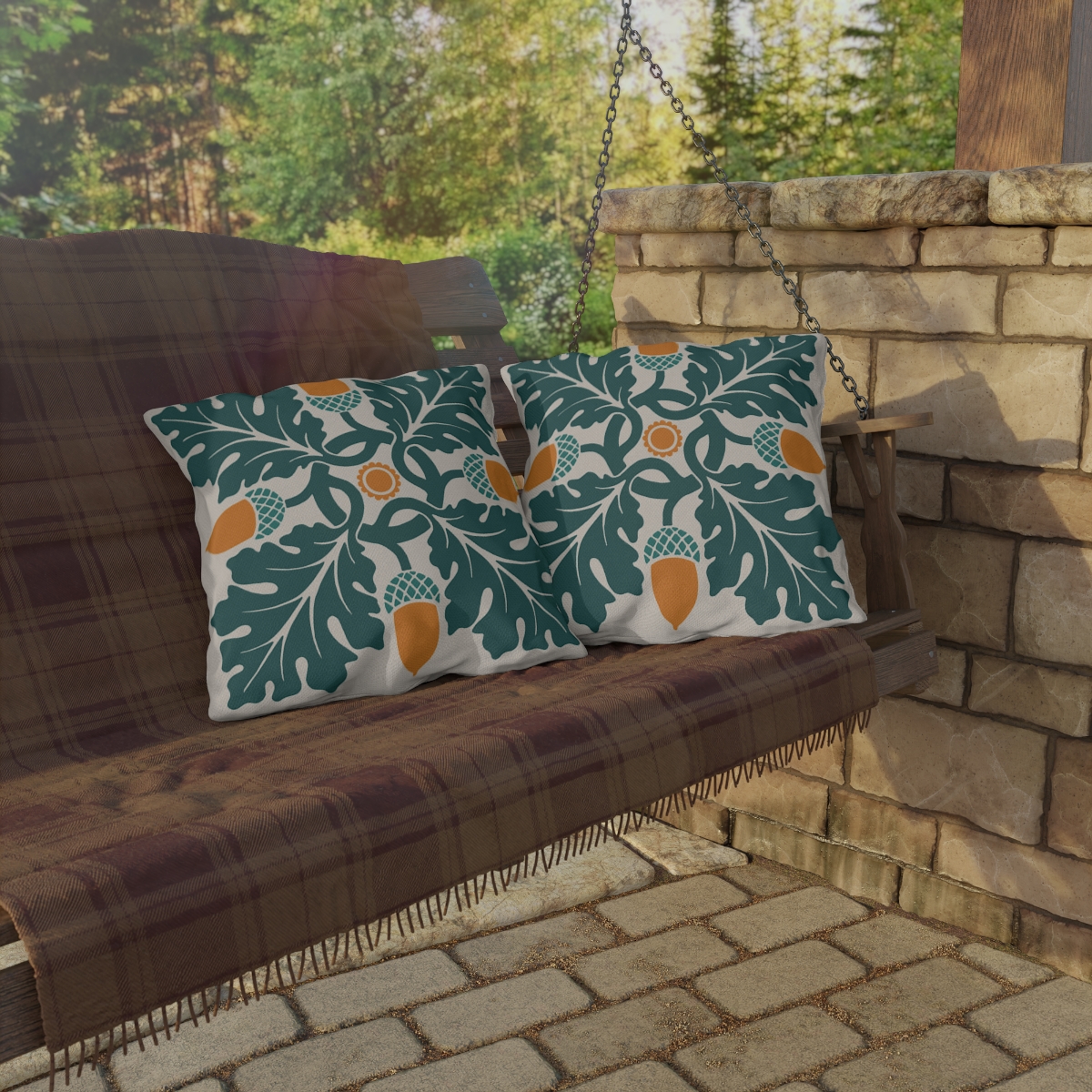 Flower and Foliage Pattern In Multicolor - Outdoor Pillow - Image 4