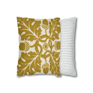 Flower & Foliage Pattern In Mustard Yellow - Pillow Case