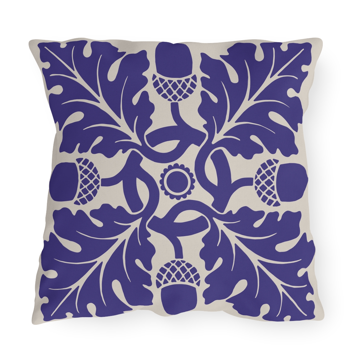 Flower & Foliage Pattern In Purple - Outdoor Pillow