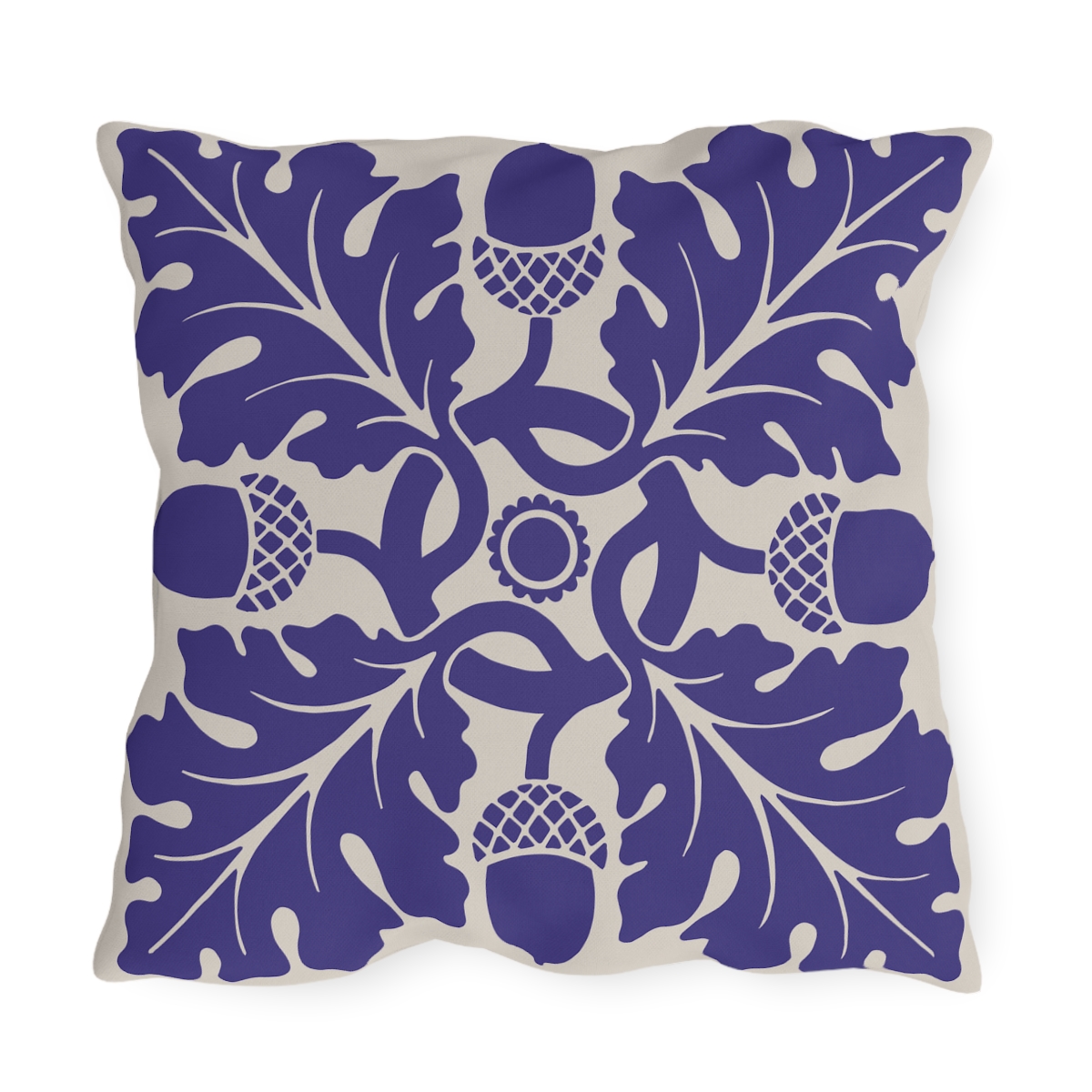 Flower & Foliage Pattern In Purple - Outdoor Pillow - Image 3