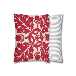 Flower & Foliage Pattern In Red - Pillow Case