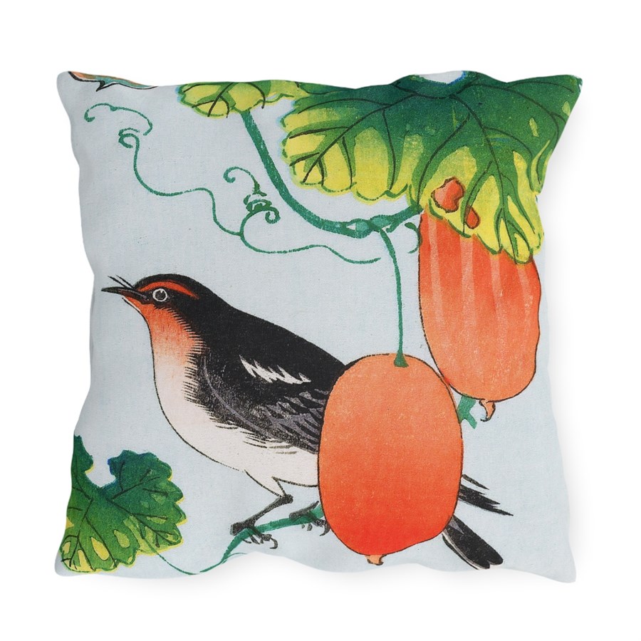 Ohara Koson Bird & Fruits. Outdoor Pillow J12-83 - Image 2
