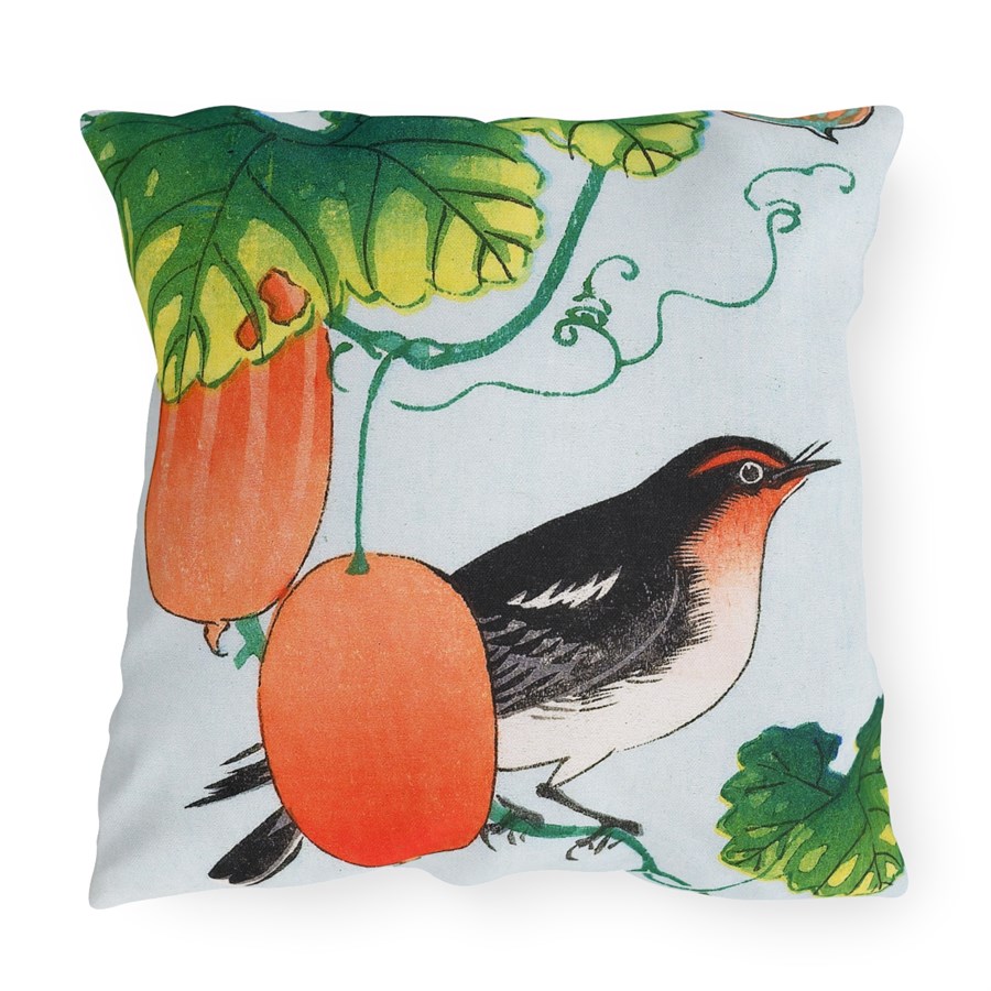Ohara Koson Bird & Fruits. Outdoor Pillow J12-83
