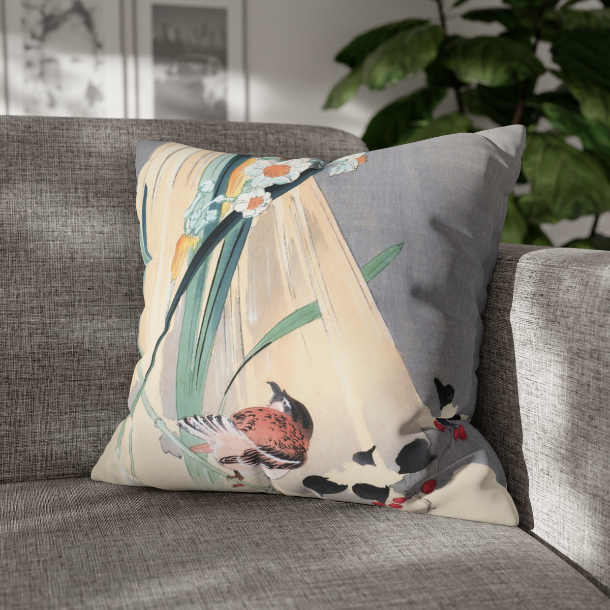 Ohara Koson Bird & Hay Bundle - Pillow Case - Image 4