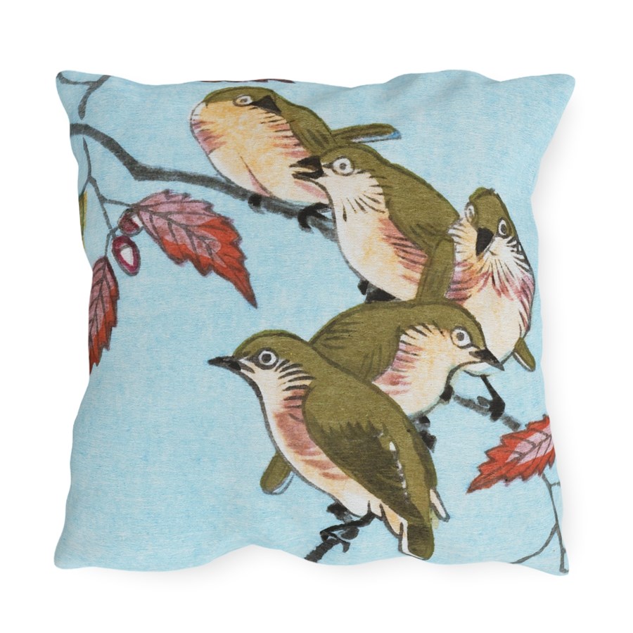 Ohara Koson Birds On Branch. Outdoor Pillow J12-18 - Image 2
