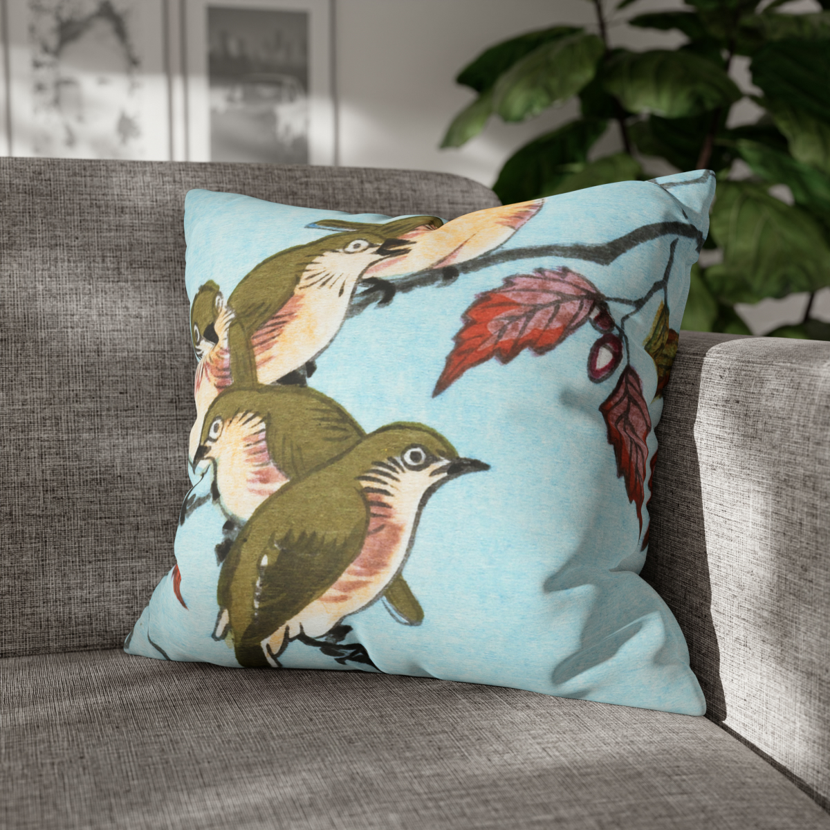 Ohara Koson Birds On Branch - Pillow Case - Image 4