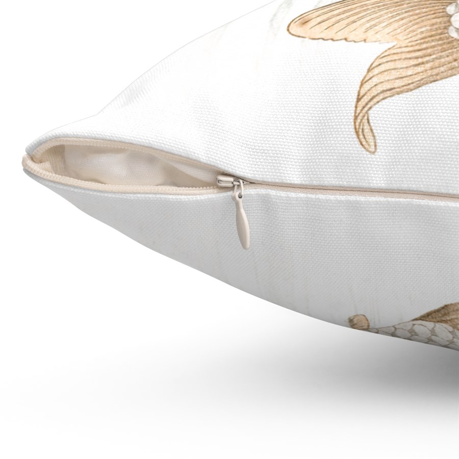 Ohara Koson Japanese Woodblock Art Carp Leaping Square Pillow - Image 3