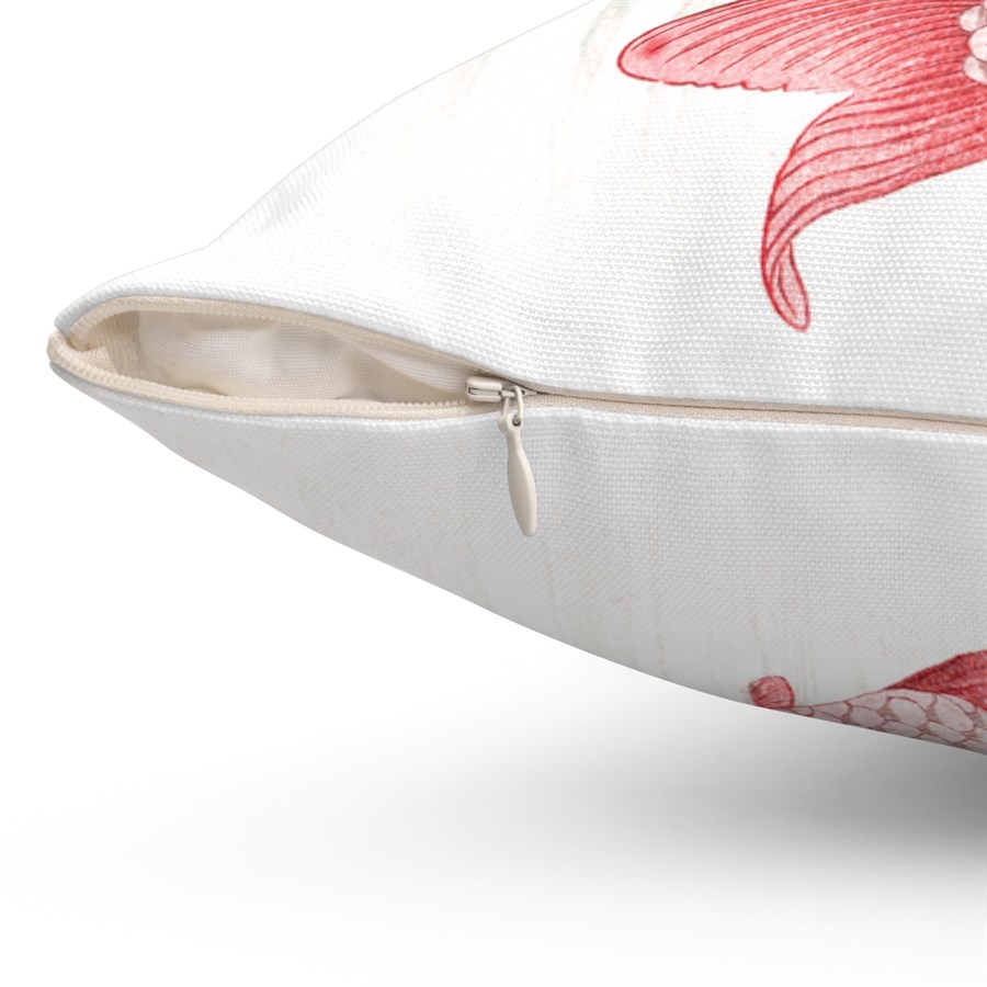 Ohara Koson Japanese Woodblock Art Carp Leaping Square Pillow - Image 3