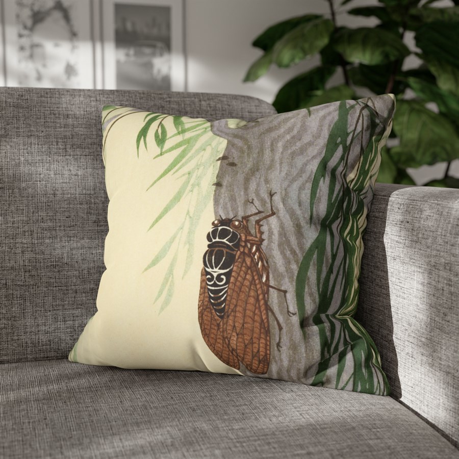 Ohara Koson Cicada On Tree - Pillow Case - Image 4