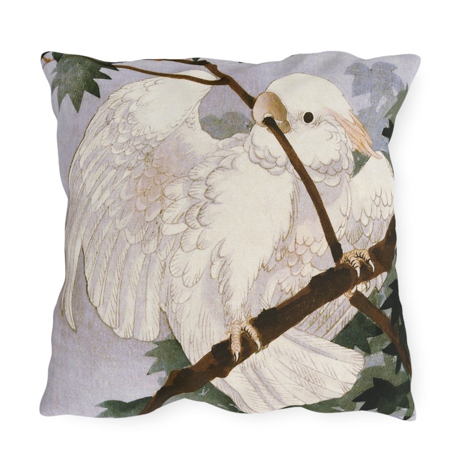 Ohara Koson Cockatoo On Branch. Outdoor Pillow J12-84 - Image 2