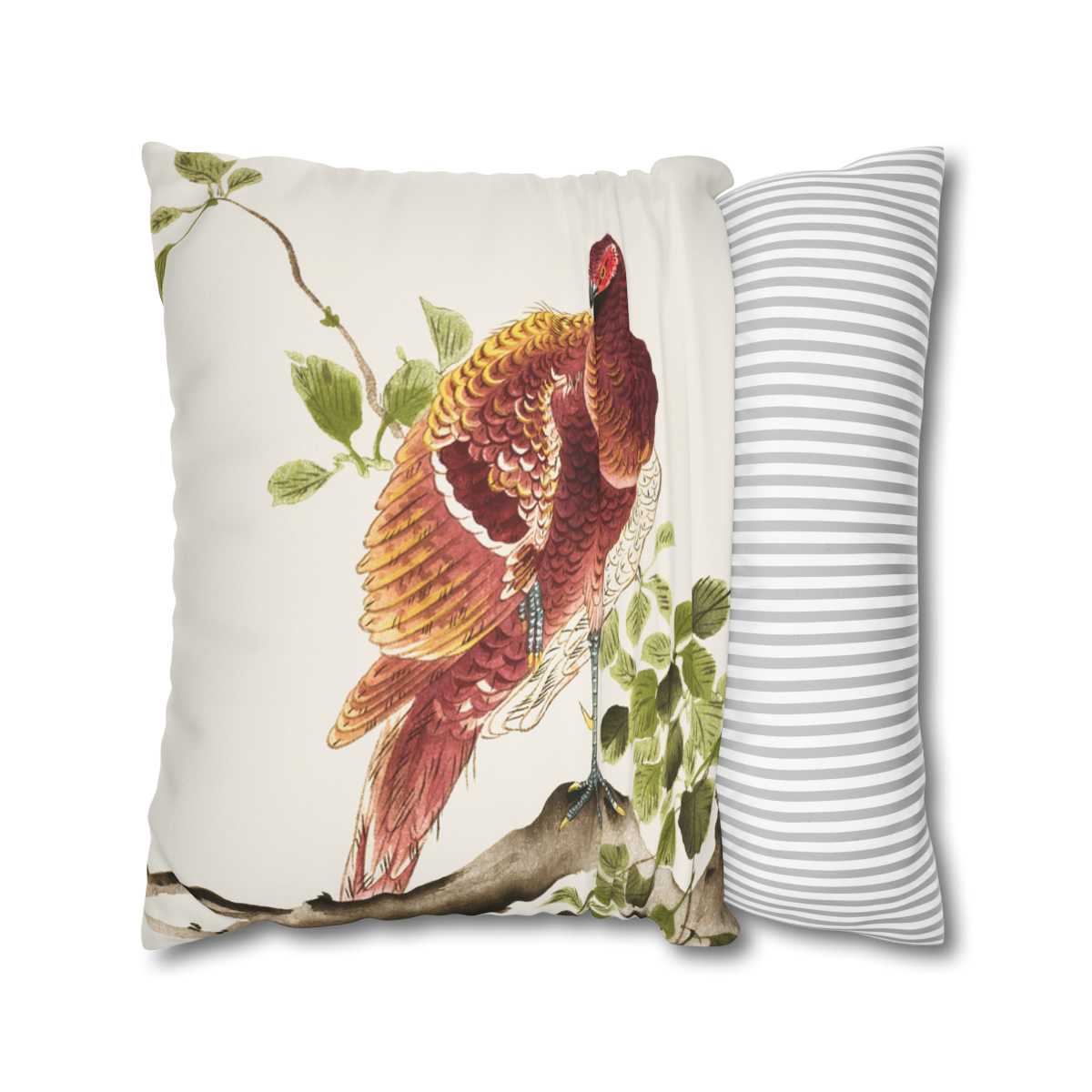 Ohara Koson Copper Pheasant On Branch - Pillow Case