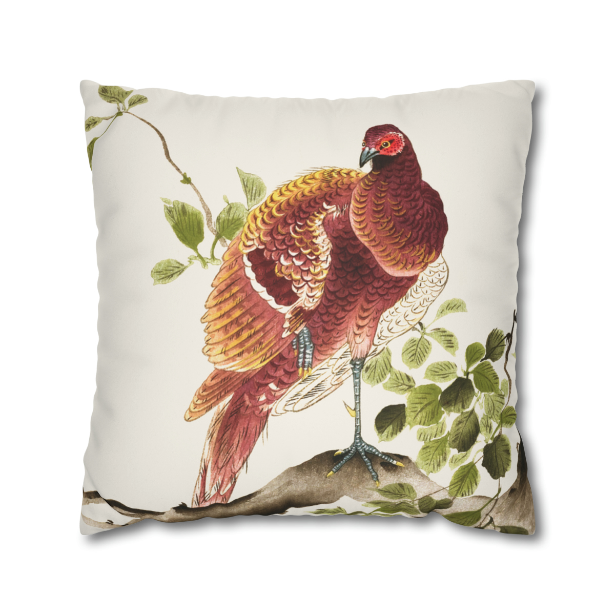 Ohara Koson Copper Pheasant On Branch - Pillow Case - Image 2