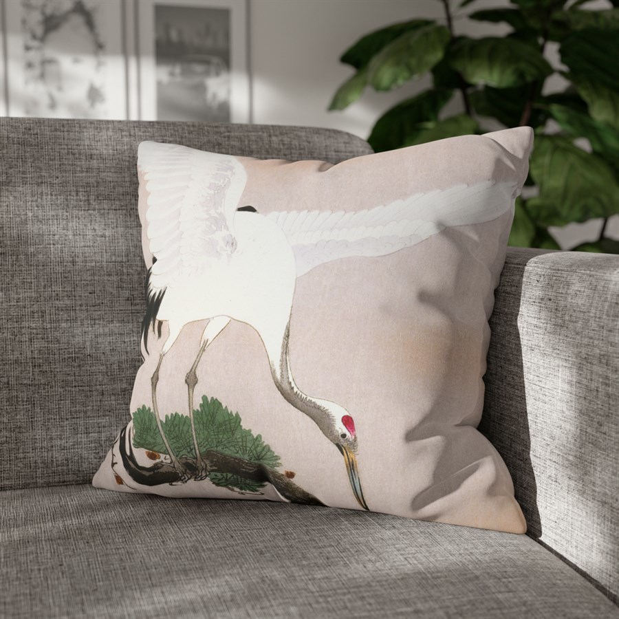 Ohara Koson Crane Nest & Pine Tree - Pillow Case - Image 4