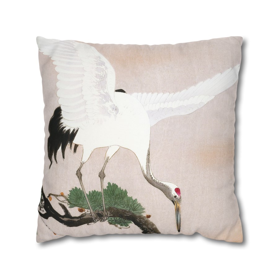 Ohara Koson Crane Nest & Pine Tree - Pillow Case - Image 2