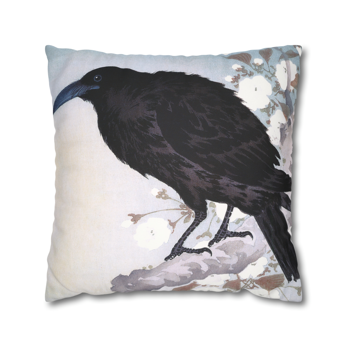 Ohara Koson Crow & Full Moon - Pillow Case - Image 2