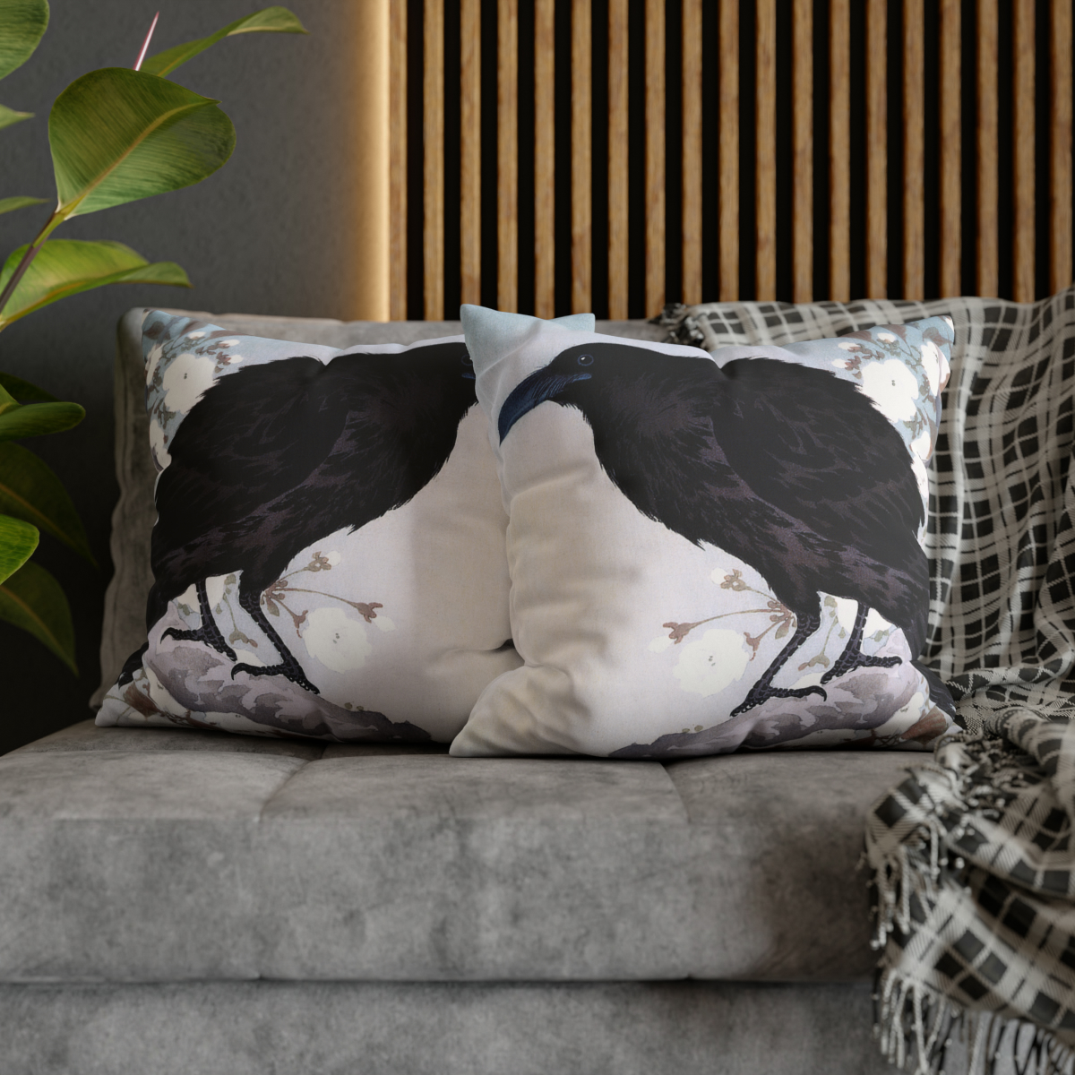 Ohara Koson Crow & Full Moon - Pillow Case - Image 5