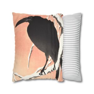 Ohara Koson Crow On Snowy Branch - Pillow Case