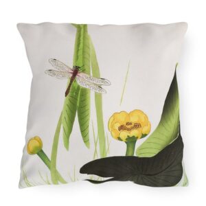 Ohara Koson Dragonfly & Lotus. Outdoor Pillow J12-46