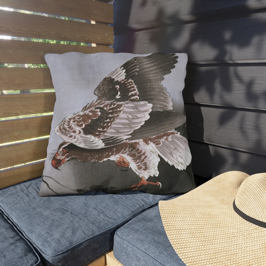 Ohara Koson Eagle Preying. Outdoor Pillow J12-8 - Image 3