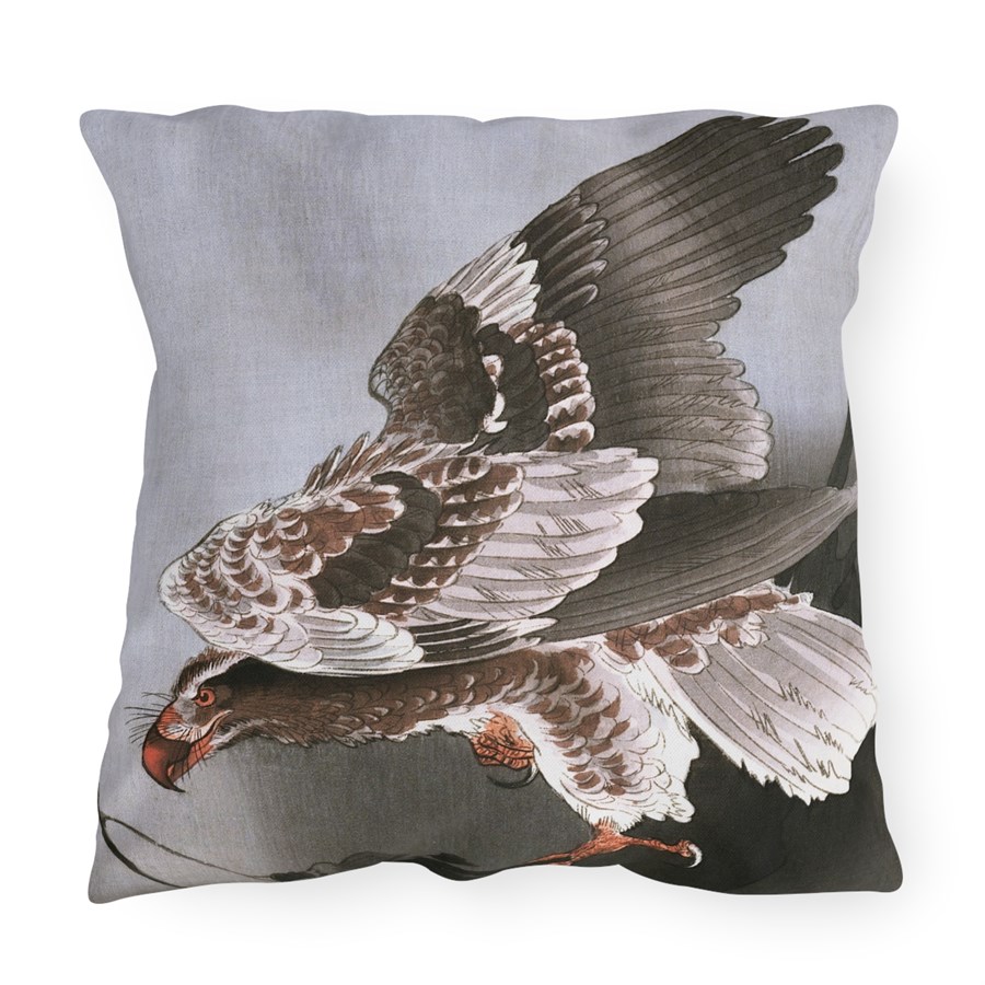Ohara Koson Eagle Preying. Outdoor Pillow J12-8