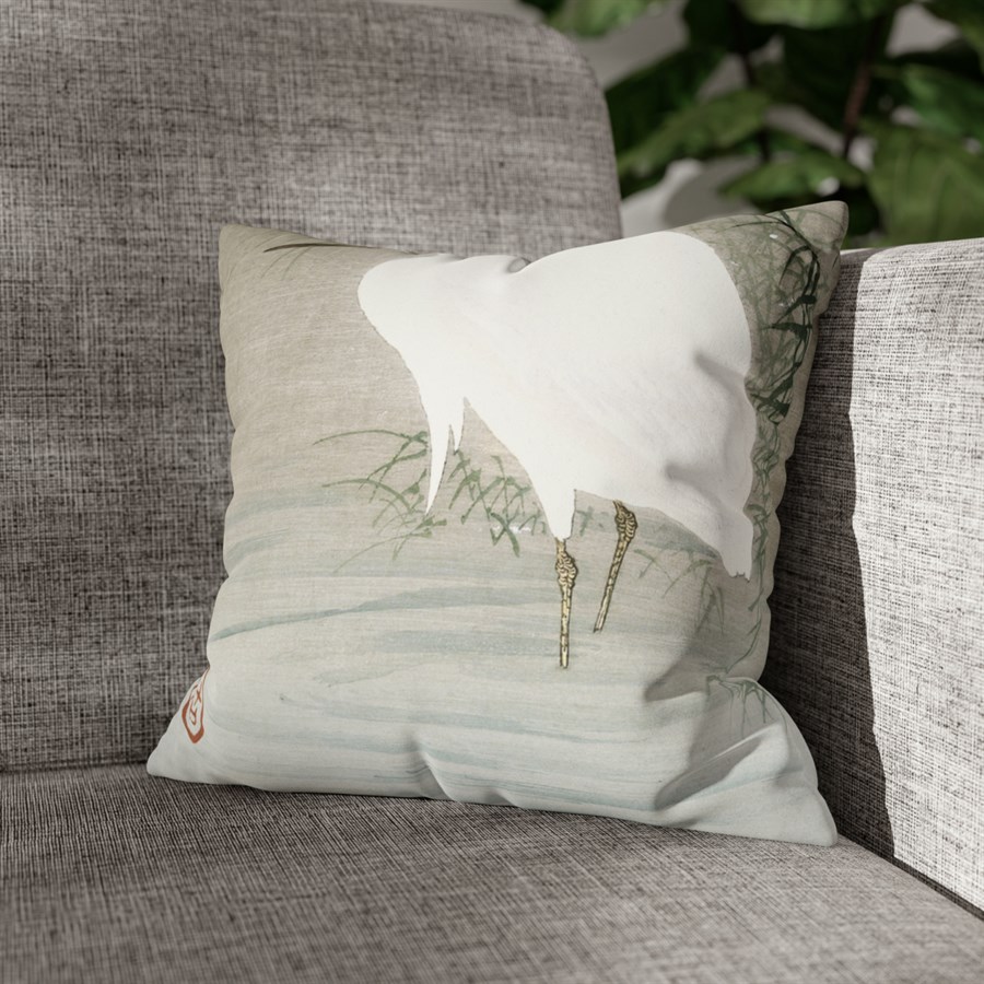 Ohara Koson Egret In Water - Pillow Case - Image 4