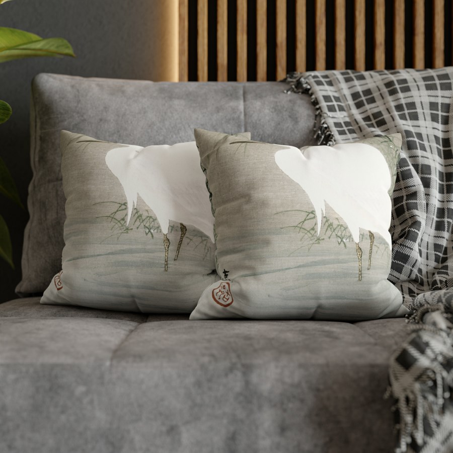 Ohara Koson Egret In Water - Pillow Case - Image 5