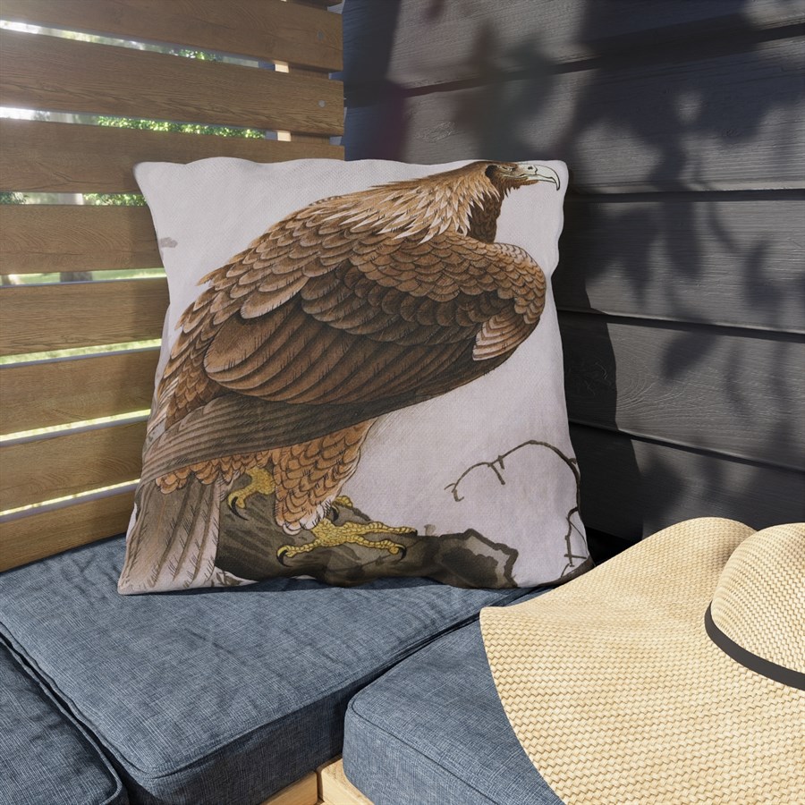Ohara Koson Golden Eagle. Outdoor Pillow J12-81 - Image 3