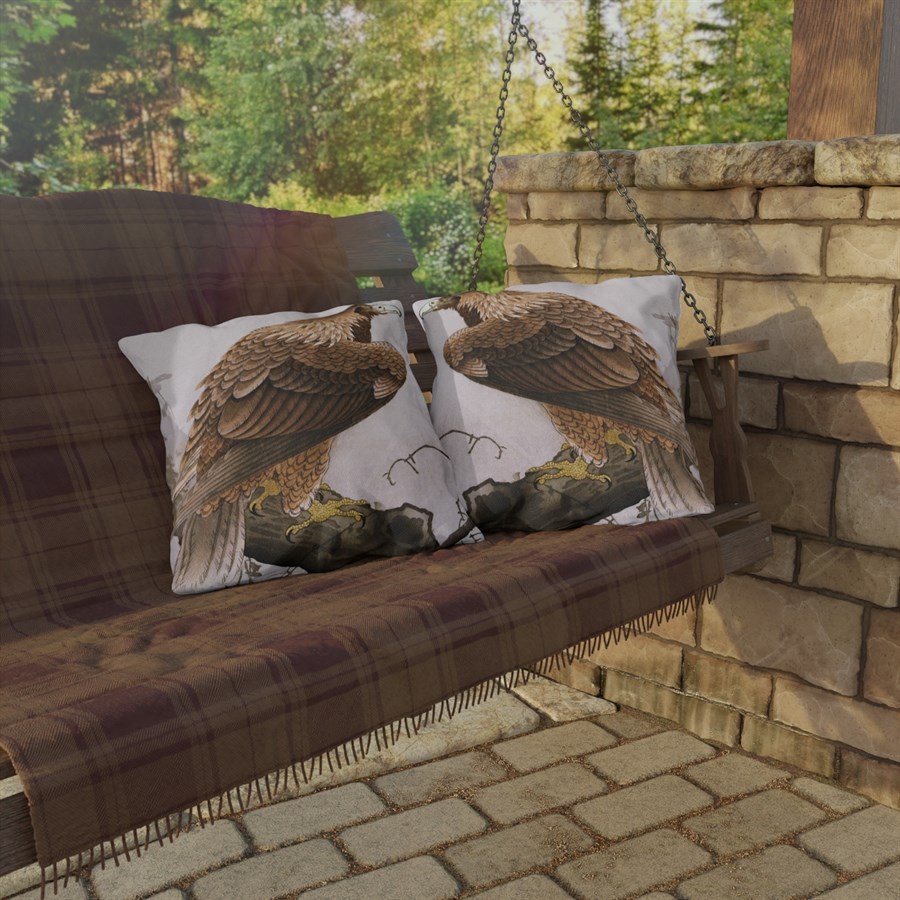 Ohara Koson Golden Eagle. Outdoor Pillow J12-81 - Image 4