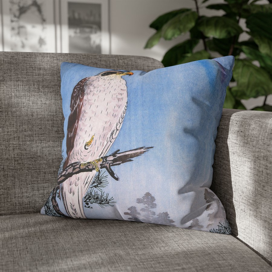 Japanese Koson Goshawk on Branch Pillow Case - Image 4