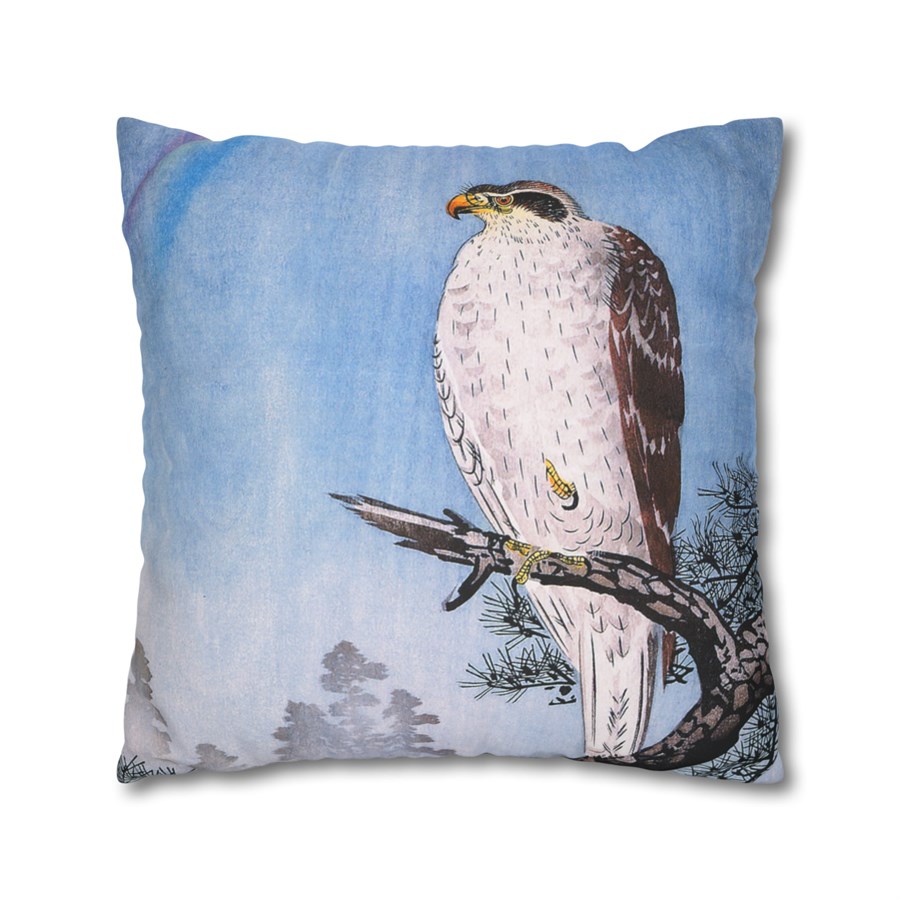 Japanese Koson Goshawk on Branch Pillow Case - Image 2